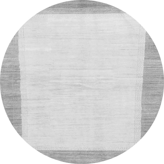 Round Solid Gray Modern Rug, abs1458gry