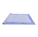 Sideview of Machine Washable Solid Blue Modern Rug, wshabs1458blu