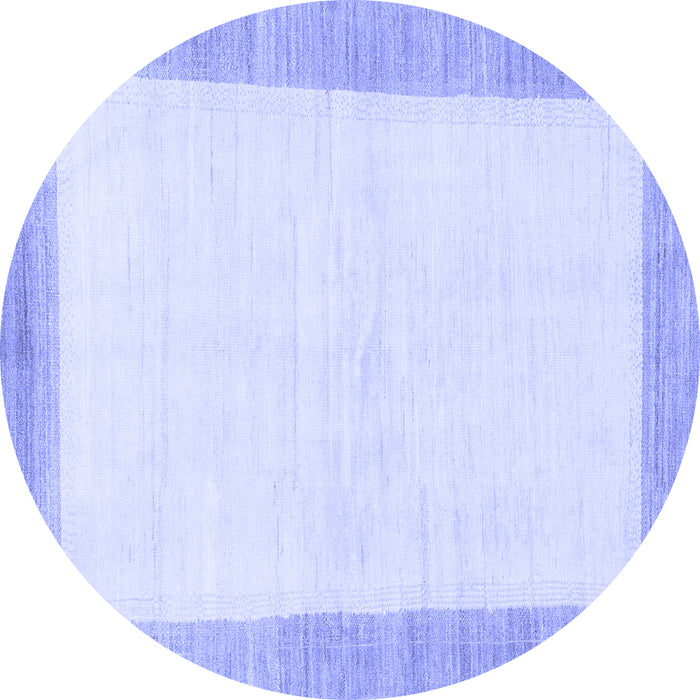 Round Solid Blue Modern Rug, abs1458blu