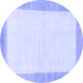 Round Solid Blue Modern Rug, abs1458blu