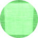 Round Solid Emerald Green Modern Rug, abs1458emgrn