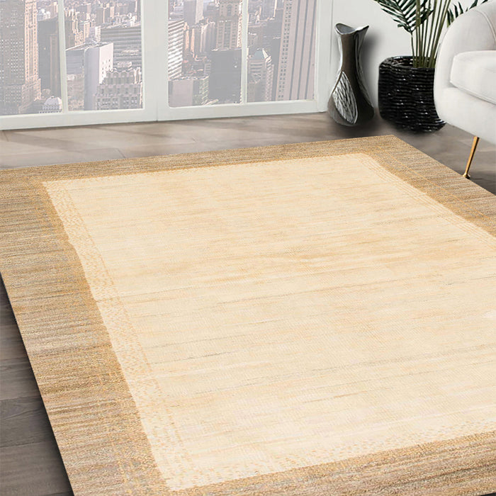 Machine Washable Abstract Gold Rug in a Family Room, wshabs1458