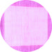 Round Solid Purple Modern Rug, abs1458pur