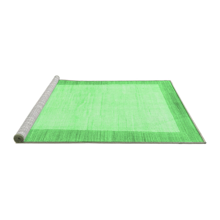 Sideview of Machine Washable Solid Emerald Green Modern Area Rugs, wshabs1458emgrn