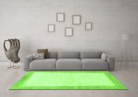 Machine Washable Solid Green Modern Rug, wshabs1458grn