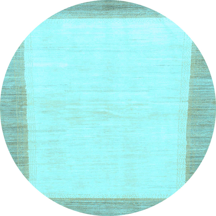 Round Solid Light Blue Modern Rug, abs1458lblu