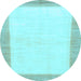 Round Solid Light Blue Modern Rug, abs1458lblu