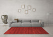 Machine Washable Abstract Orange Modern Area Rugs in a Living Room, wshabs1459org