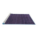 Sideview of Machine Washable Abstract Blue Modern Rug, wshabs1459blu