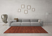 Machine Washable Abstract Brown Modern Rug in a Living Room,, wshabs1459brn