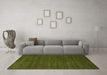 Machine Washable Abstract Green Modern Area Rugs in a Living Room,, wshabs1459grn