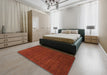 Machine Washable Abstract Tomato Red Rug in a Bedroom, wshabs1459