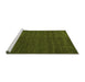 Sideview of Machine Washable Abstract Green Modern Area Rugs, wshabs1459grn