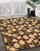 Machine Washable Abstract Bakers Brown Rug in a Family Room, wshabs145