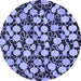 Round Abstract Blue Modern Rug, abs145blu