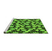 Sideview of Machine Washable Abstract Green Modern Area Rugs, wshabs145grn