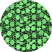 Round Abstract Emerald Green Modern Rug, abs145emgrn