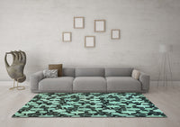 Machine Washable Abstract Light Blue Modern Rug, wshabs145lblu