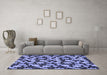 Machine Washable Abstract Blue Modern Rug in a Living Room, wshabs145blu