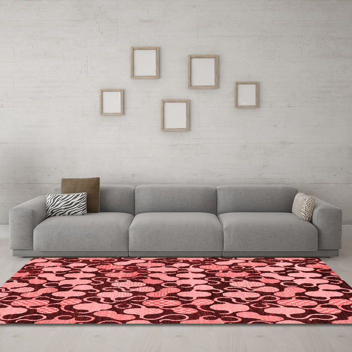 Modern Red Washable Rugs