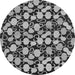 Round Abstract Gray Modern Rug, abs145gry