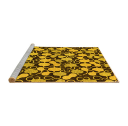 Sideview of Machine Washable Abstract Yellow Modern Rug, wshabs145yw