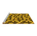 Sideview of Machine Washable Abstract Yellow Modern Rug, wshabs145yw