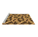 Sideview of Machine Washable Abstract Brown Modern Rug, wshabs145brn