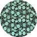 Round Abstract Light Blue Modern Rug, abs145lblu