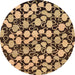 Round Machine Washable Abstract Bakers Brown Rug, wshabs145