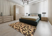 Abstract Bakers Brown Modern Rug in a Bedroom, abs145