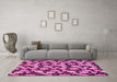 Machine Washable Abstract Pink Modern Rug in a Living Room, wshabs145pnk