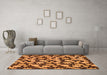 Machine Washable Abstract Orange Modern Area Rugs in a Living Room, wshabs145org