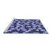 Sideview of Machine Washable Abstract Blue Modern Rug, wshabs145blu