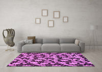 Machine Washable Abstract Purple Modern Rug, wshabs145pur