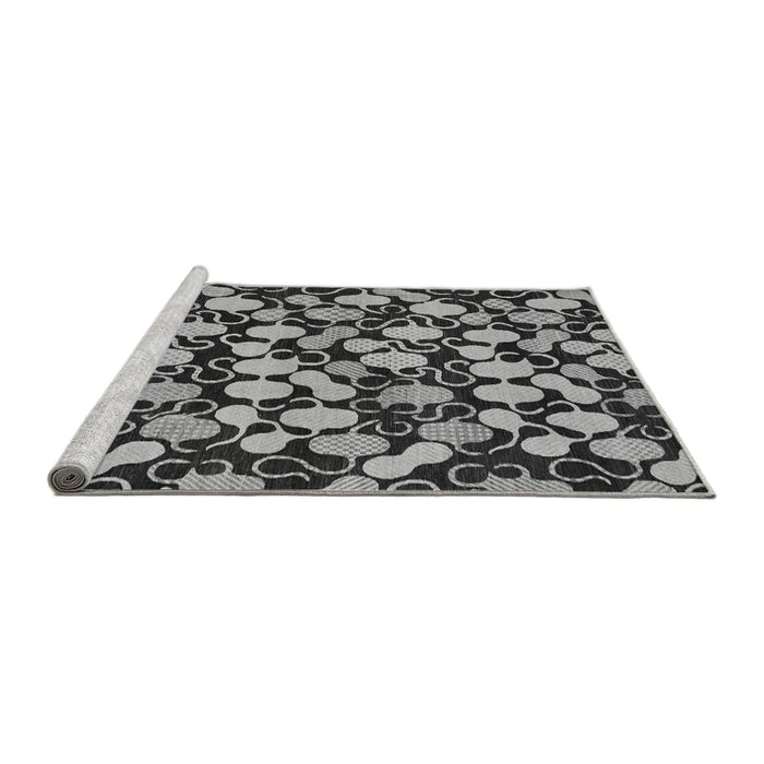 Sideview of Machine Washable Abstract Gray Modern Rug, wshabs145gry