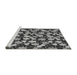 Sideview of Machine Washable Abstract Gray Modern Rug, wshabs145gry