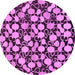 Round Machine Washable Abstract Purple Modern Area Rugs, wshabs145pur