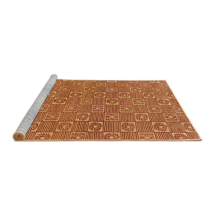 Sideview of Machine Washable Abstract Orange Rug, wshabs146