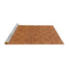 Sideview of Machine Washable Abstract Orange Rug, wshabs146