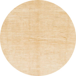 Round Abstract Sun Yellow Solid Rug, abs1460