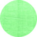 Round Solid Emerald Green Modern Rug, abs1460emgrn