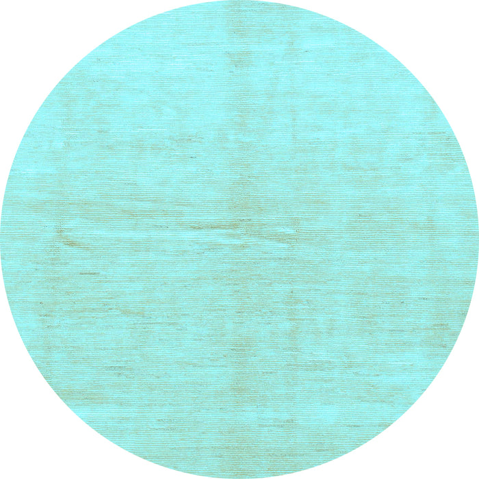 Round Machine Washable Solid Light Blue Modern Rug, wshabs1460lblu