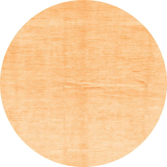 Round Solid Orange Modern Rug, abs1460org