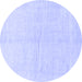 Round Solid Blue Modern Rug, abs1460blu