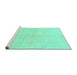 Sideview of Machine Washable Solid Turquoise Modern Area Rugs, wshabs1460turq