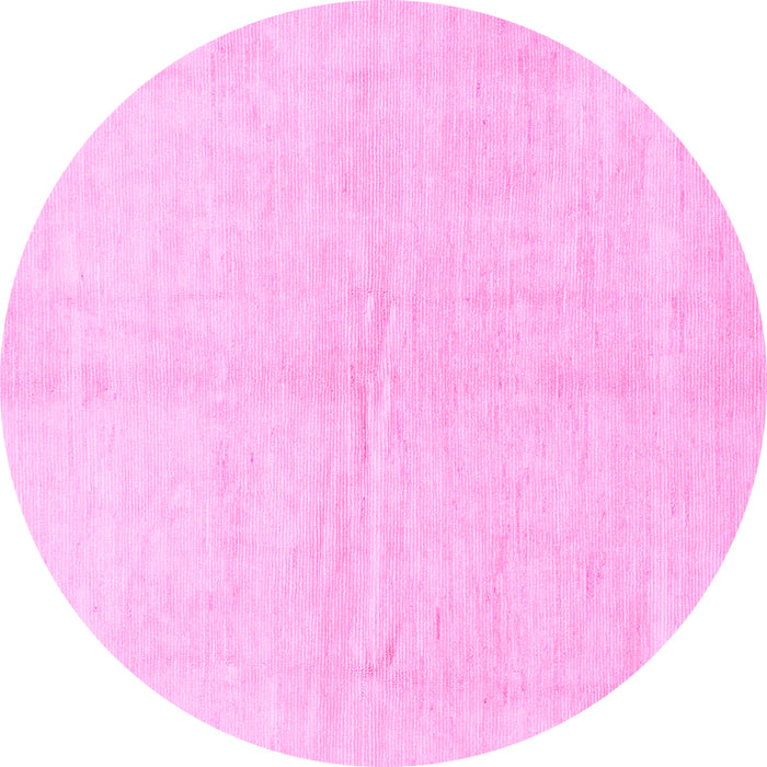 Round Solid Pink Modern Rug, abs1460pnk