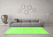 Machine Washable Solid Green Modern Area Rugs in a Living Room,, wshabs1460grn