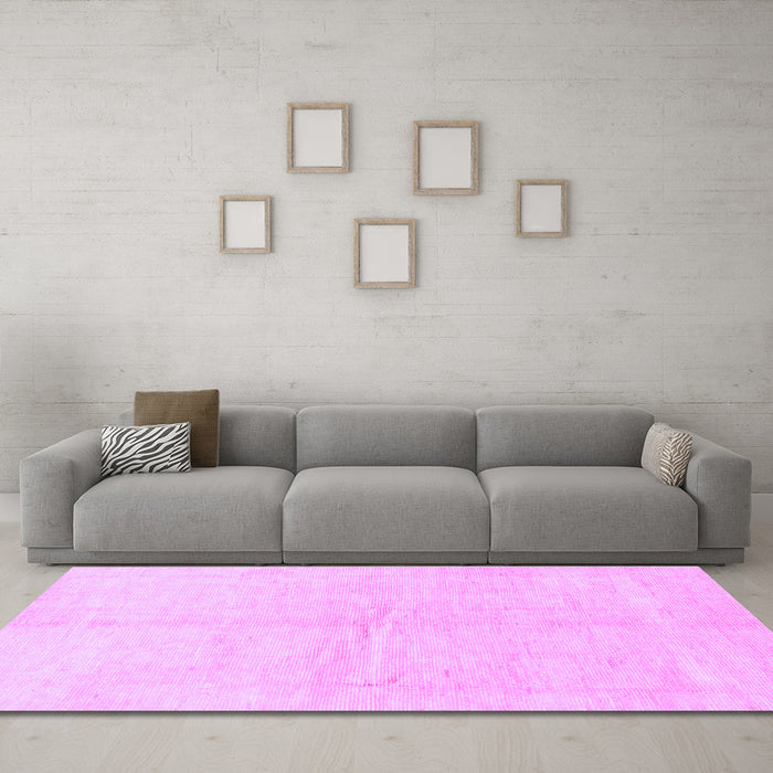 Machine Washable Solid Purple Modern Area Rugs in a Living Room, wshabs1460pur