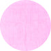 Round Solid Pink Modern Rug, abs1461pnk